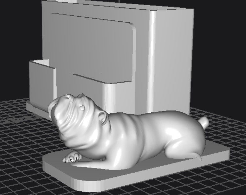 laying bull dog holder